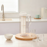 Slim Refrigerator Pitcher with Infuser Graduated Infusion Pitcher with Filter BPABPA-Safe Carafe with Lid Lightweight for Tea Lovers, Kitchen