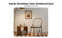 Foldable Mindful Movement Auxiliary Chair Padded Seat Backless Mindful Movement Chair Reinforced Double Bar Design Folding Exercise Stool Multifunctional for Beginners, Seniors, Home