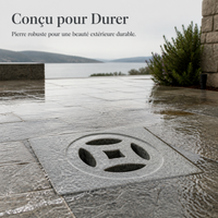 Granite Drain Grate Sesame Grey Natural Marble Sewer Cover Stone Rain Grate