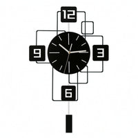 Wall Clock with Geometric Frame Modern for Interior Designers, Homeowners