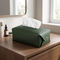 PU Leather Decorative Tissue Box, Rectangular 17×12×8.5 cm, Elegant for Office, Living Room, Modern Luxury Design