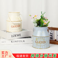 Vintage Metal Milk Jug Planter for Home Decor