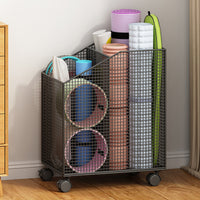 Yoga Mat Storage Basket with Wheels for Home Gym