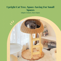 Multi-level compact wood cat tree