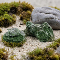 Miniature Irregular Mossy Rock Model for Dioramas and Micro Landscapes