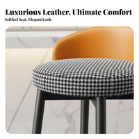 Upholstered Counter Stool with Backrest Padded Seat for Front Desk, Cafe, Adults
