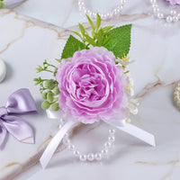 Wrist Corsage with Pearl Bracelet Decorative Wristlet Accessory Lightweight for Bridesmaids, Weddings, Prom