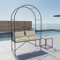 Trellis Bench Black Two-Seat Garden Chair Antique Classic Design