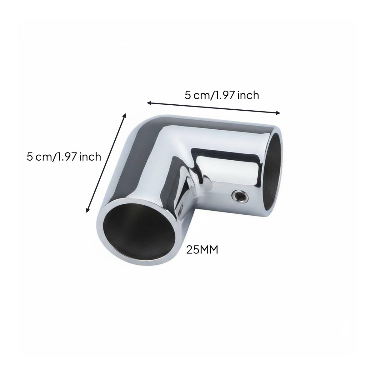 Stainless Steel Tube Elbow Mirror-Polished Finish 90 Degree Elbow Fitting Heavy-Duty 1 Inch Stainless Steel Tube Fitting for Yachts, Boats