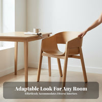 Wooden Chair with Woven Seat Nordic aesthetic Armchair Modern Minimalist adaptable Use for Homeowners, Kitchen