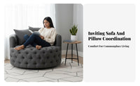 Tufted rotating Armchair Round Barrel Shape Household Furniture Minimalist Aesthetic Plush pad for Interior Decorators, Adults