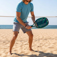 Carbon Fiber Beach Paddle Lightweight Design Carbon Fiber Beach Racket Non-Slip Grip Solid Head Tennis Racket