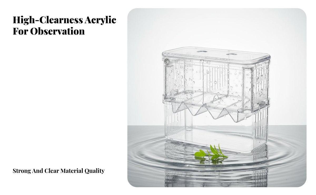 Double Tier Aquatic Hatchery Multifunctional Aquatic Habitat Separation Box Buoyant Guppy Breeder Connects to Aeration Device