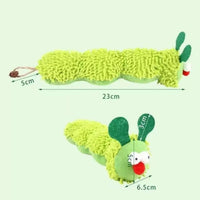 Boredom Eliminator Caterpillar Stuffed Toy With Silvervine Catnip Pillow Toy Interactive Play Chenille Cat Pillow Encourages Natural Instincts for Cats, Kittens