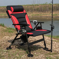 Foldable Fishing Chair Padded Chair with Adjustable Legs Stable Furniture Long-Lasting for Outdoor