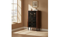 Fully Assembled Arched Cabinet with Glass Doors Antique Storage Cabinet with Glass Doors Brushed Gold Hutch Compact for Entryway