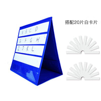 Foldable Fabric Desktop Display Stand with Pockets for Cards and Charts