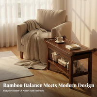 Bamboo Bath Stool Water Resistant Bamboo Shower Bench Heavy-Duty for Living Room
