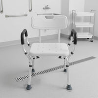 Medical Shower Stool Suction Holder Feet Non-Slip Bath Seat Medical Bath Seat Drainage Holes Lightweight Shower Stool With