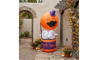 Outdoor Halloween Inflatable Pumpkin Ghost Inflate Halloween Inflatable Ghost Lighted Yard Decoration Illuminated for Lawn, Porch, Haunted House