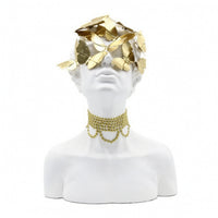 Bust with Butterfly Headpiece Resin Female Bust Sculpture Contemporary Statue with Butterflies for Interior Designers, Office, Bookshelf