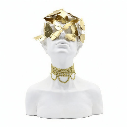 Bust with Butterfly Headpiece Resin Female Bust Sculpture Contemporary Statue with Butterflies for Interior Designers, Office, Bookshelf