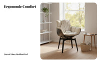 Curved Supportrest Pedestal Chair Modern-Designd Dining Seat Rotating Function Thickly Padded Pad for Design Aficionados