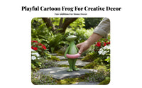Cartoon Frog Figurine Vacation Frog Statue Adorable Design Garden Decor for Gardeners, Living Room, Desktop, Bookshelf