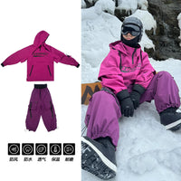 美式加绒加厚滑雪套装男女防风防水单双板滑雪服户外全套时尚雪衣