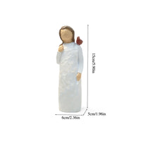 Girl Angel Figurine Resin Angel Figurine with Bird Minimalist for Shelf