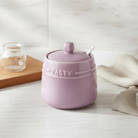 Ceramic Seasoning Jar with Spoon Modern Design Ceramic Condiment Set Space