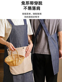 做饭围裙2026新款家用厨房防水防油工作服女围腰餐饮专用透气薄款