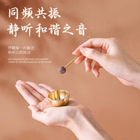 跨境迷你颂钵精油摆件手工铜钵音疗静心冥想舒缓解压送礼一件代发