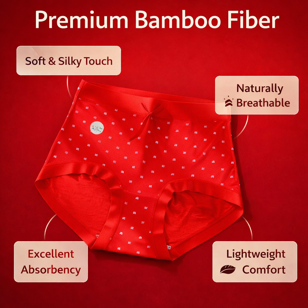 Underwear Women High Waist Plus Size with Bamboo Fiber and Silk Gusset Lining, Moisture Wicking for Daily Wear and Wedding