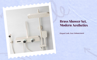 Rainfall Shower System, Brass Alabaster, Wall Mounted