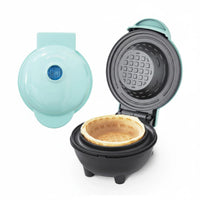 Multi-Functional Mini Waffle Bowl Creator Non-Stick Ice Cream Bowl Press Easy Cleanup Electric Fluted Cake Creator for Dessert, Party