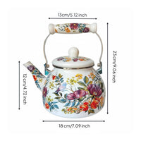 Enamel Kettle Induction Compatible Kitchenware Easy to Clean Household Cookware for Stovetop