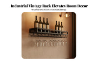 Space Saving Wall Mounted Wine Rack Sturdy Iron Construction Hanging Stemware Rack Large Capacity Metal Wine Glass Holder Safety Guardrail for Homeowners, Home Entertainers, Restaurant Owners, Dining Room, Kitchen