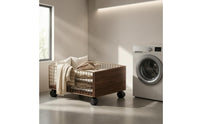 Rolling Laundry Cart Caster Wheels Utility Trolley Compact for Bathroom