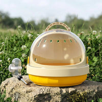 Portable Bird Cage and Small Bird Carrier, Dome Pet Bird Carrier with 60ml Water Bottle and Padded Liner for fresh air excursions and animal doctor