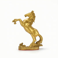 Brass Horse Figurine Gold-Toned Standing Horse Ornament Shiny for Tabletop