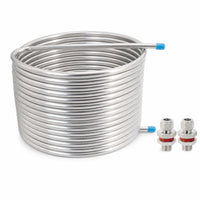 Easy Installation HERMS Coil with Bulkhead Fittings Spiral HERMS Coil Threaded Compact for Homebrewing