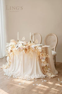 Wedding Table Arch Decorative Flowers with Christmas Willow Leaves