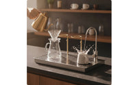Coffee Rinsing Work Surface Built-in Cup Washer with Faucet Heavy Duty Tea Making Tray with Drain for Baristas