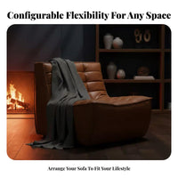 Armless Tufted Block Chair Wabi-Sabi Design Adaptable Sofa Small Space Space-Efficient Minimalist Aesthetic for Homeowners