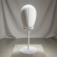 Adjustable Mannequin Head Stand Stainless Steel Base Cloth-Covered Mannequin Head Lightweight Retail Display