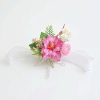 Wrist Corsage with Ribbon Elegant Wrist Corsage with Beads Colorfast for Brides