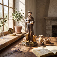Saint Francis Sculpture with Animals Catholic Saint Francis Statue Religious