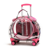Pet Carrier with Wheels Telescopic Wheeled Pet Conveyance Carrier Portable for Cats, Veterinarian Visits, Outdoor Walks