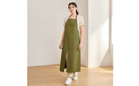 Multi-Pocket Split-Leg Apron Full-Coverage Work Apron with Pockets Heavy-Duty Workwear Thick for Woodworkers, Gardeners